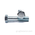 Μπλε και λευκός ψευδαργύρος Hexagon Flat Head Bolts